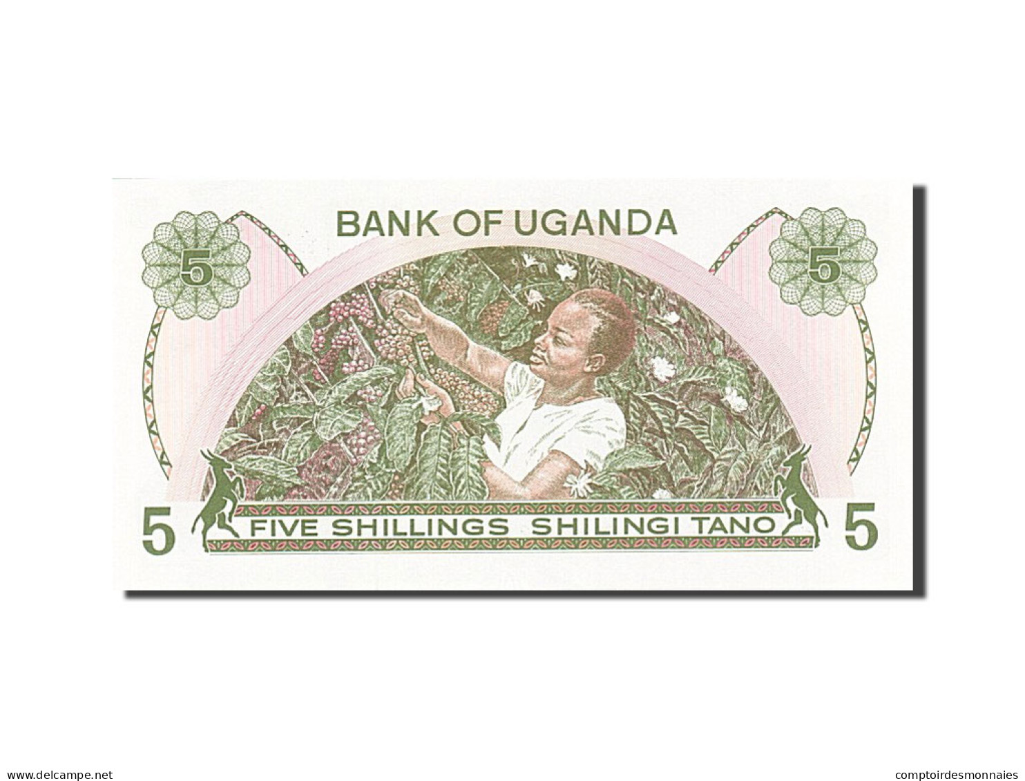 Billet, Uganda, 5 Shillings, 1982, Undated (1982), KM:15, SPL - Uganda