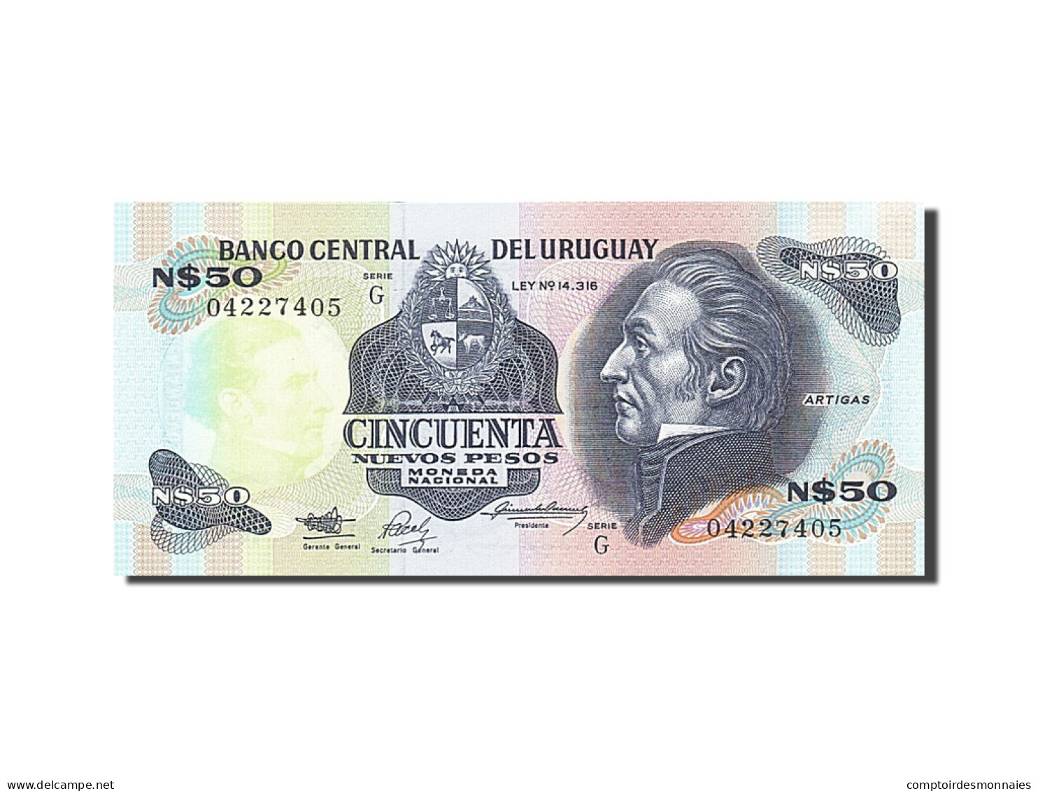 Billet, Uruguay, 50 Nuevos Pesos, 1989, Undated, KM:61a, SPL - Uruguay