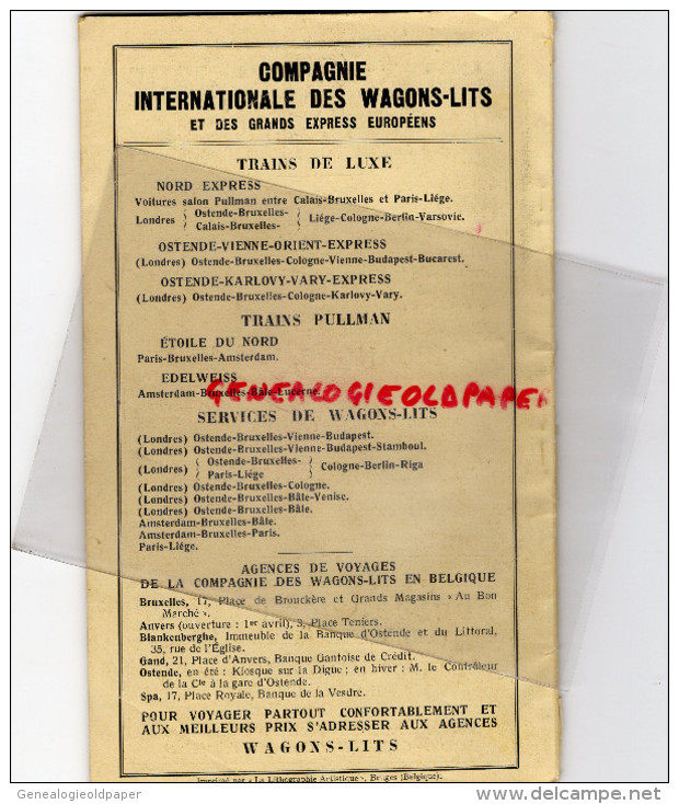 BELGIQUE - EXCURSIONS - BRUXELLES-MONS-1928-GAND-MALINES-OSTENDE-VERVIERS-DINANT-CHARLEROI-NAMUR-ANVERS-LIERRE-ALOST-HUY - Tourism