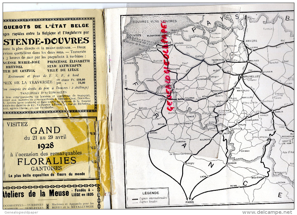 BELGIQUE - EXCURSIONS - BRUXELLES-MONS-1928-GAND-MALINES-OSTENDE-VERVIERS-DINANT-CHARLEROI-NAMUR-ANVERS-LIERRE-ALOST-HUY - Tourism