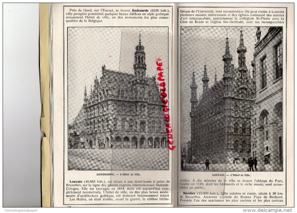 BELGIQUE - EXCURSIONS - BRUXELLES-MONS-1928-GAND-MALINES-OSTENDE-VERVIERS-DINANT-CHARLEROI-NAMUR-ANVERS-LIERRE-ALOST-HUY