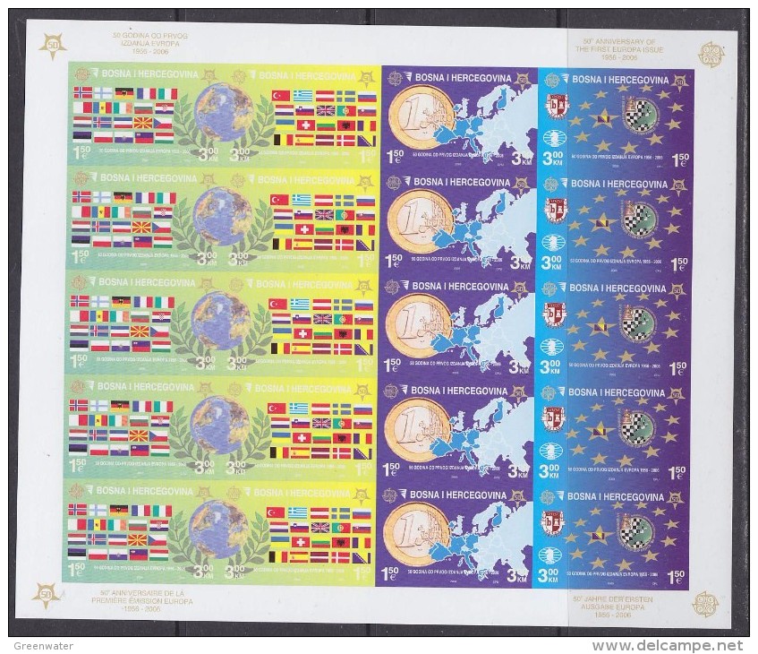 Bosnia/Herzegovina Sarajevo 2005 50Y Europa  4v In Sheetlet IMPERFORATED  ** Mnh (F5485) - Europese Gedachte