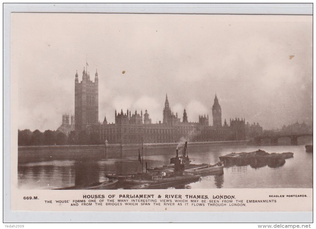 GB POSTCARDS HOUSES OF PARLIAMENT RIVER THAMES LONDON - Other & Unclassified