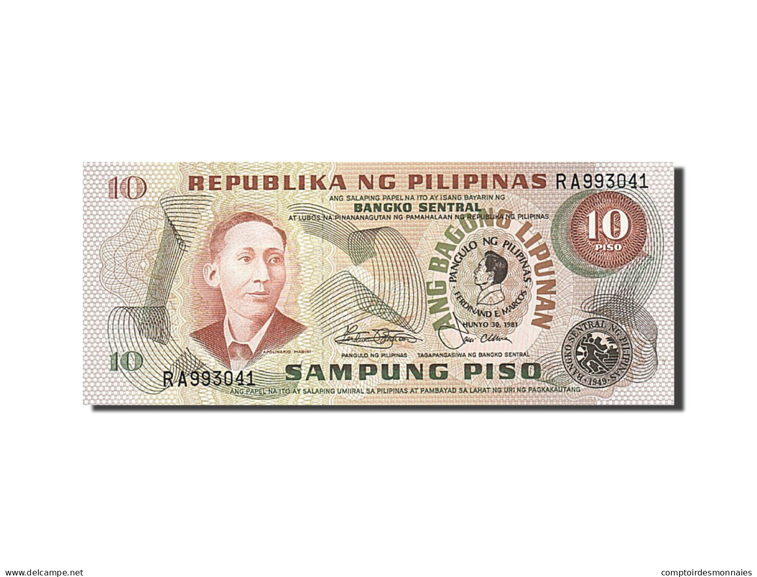 Billet, Philippines, 10 Piso, 1978, 1981-06-30, KM:161b, NEUF - Philippinen