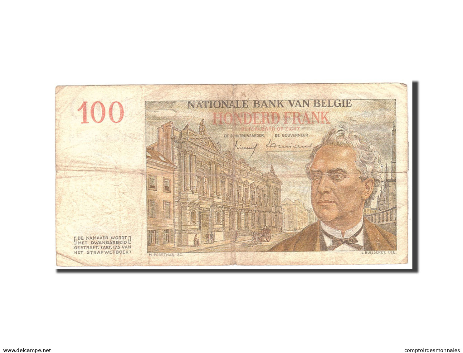 Billet, Belgique, 100 Francs, 1958, 1958-12-09, KM:129c, B - 100 Francs