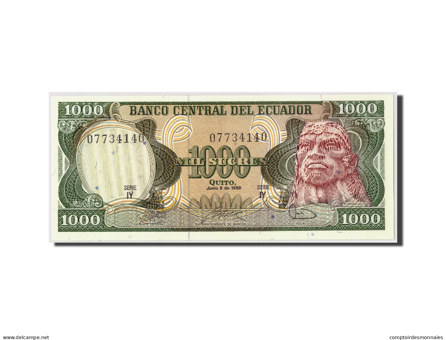 Billet, Équateur, 1000 Sucres, 1988, 1988-06-08, KM:125b, NEUF - Ecuador