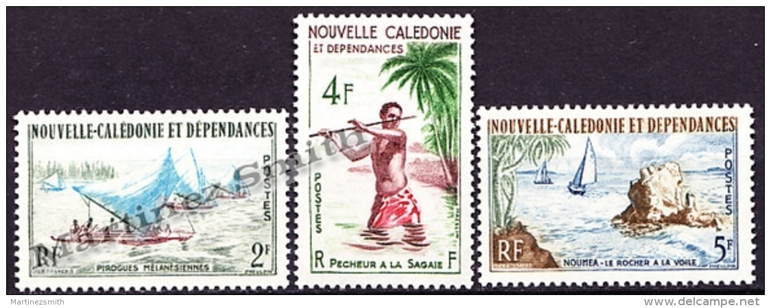 New Caledonia - Nouvelle Calédonie  1962 Yvert 302-04, Fishing &amp; Water Sports - MNH - Unused Stamps