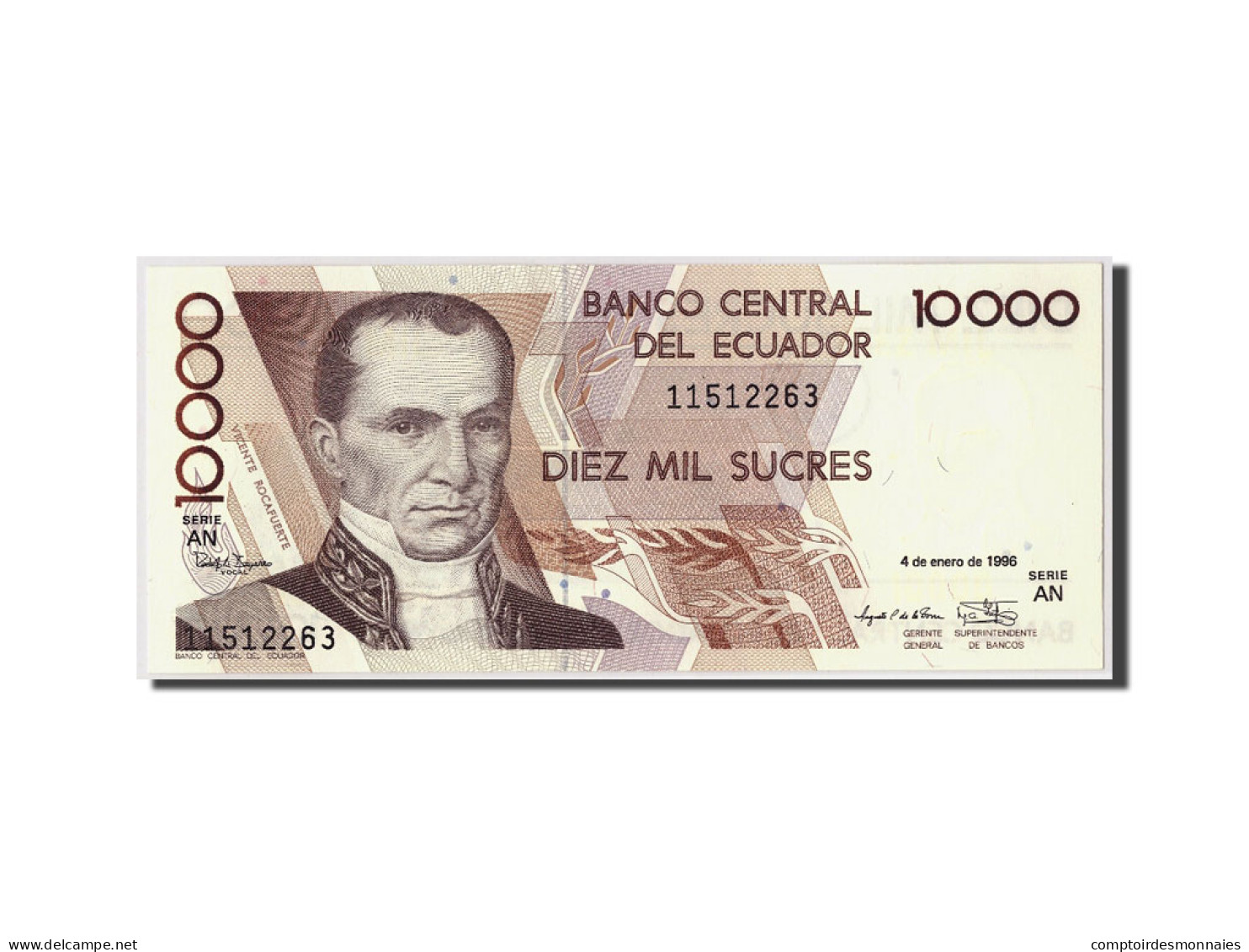 Billet, Équateur, 10,000 Sucres, 1996, 1996-01-04, KM:127b, NEUF - Equateur