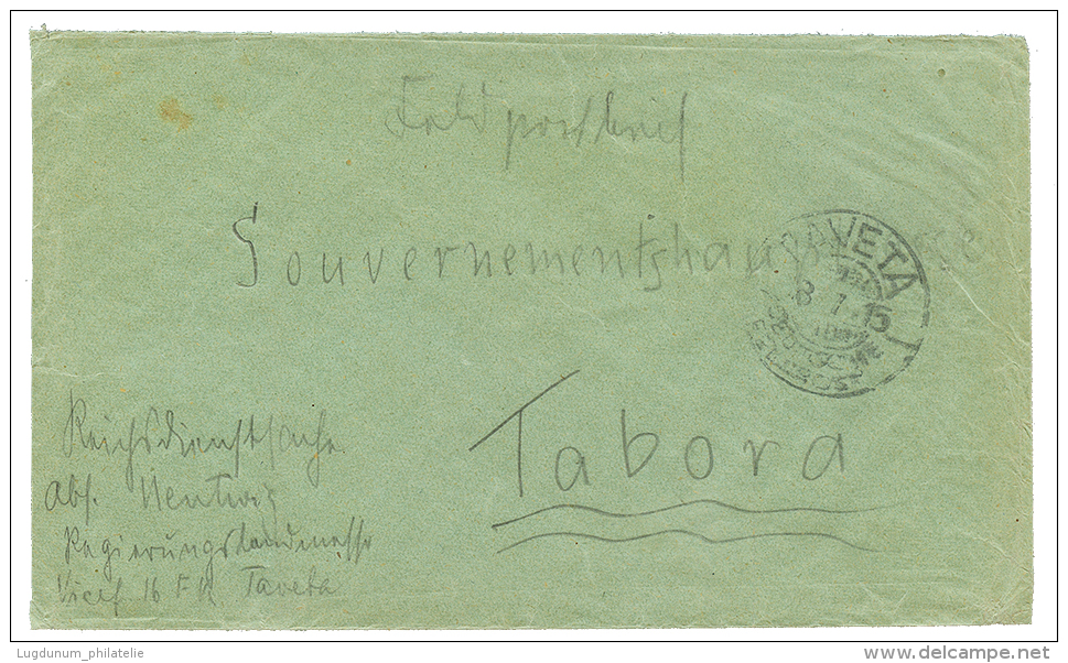 1915 TAVETA On Military Envelope To TABORA. Vf. - Altri & Non Classificati