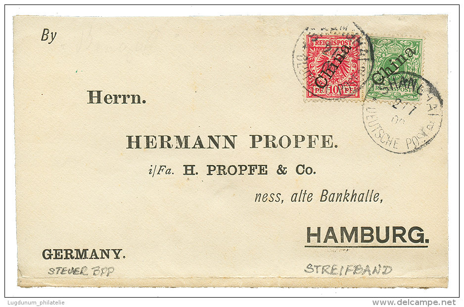 PRINTED MATTER RATE : 1900 5pf(n°2I) + 10pf(n°3II) Canc. SHANGHAI On Envelope(open For Display) To HAMBURG. Sign - Phone Tickets