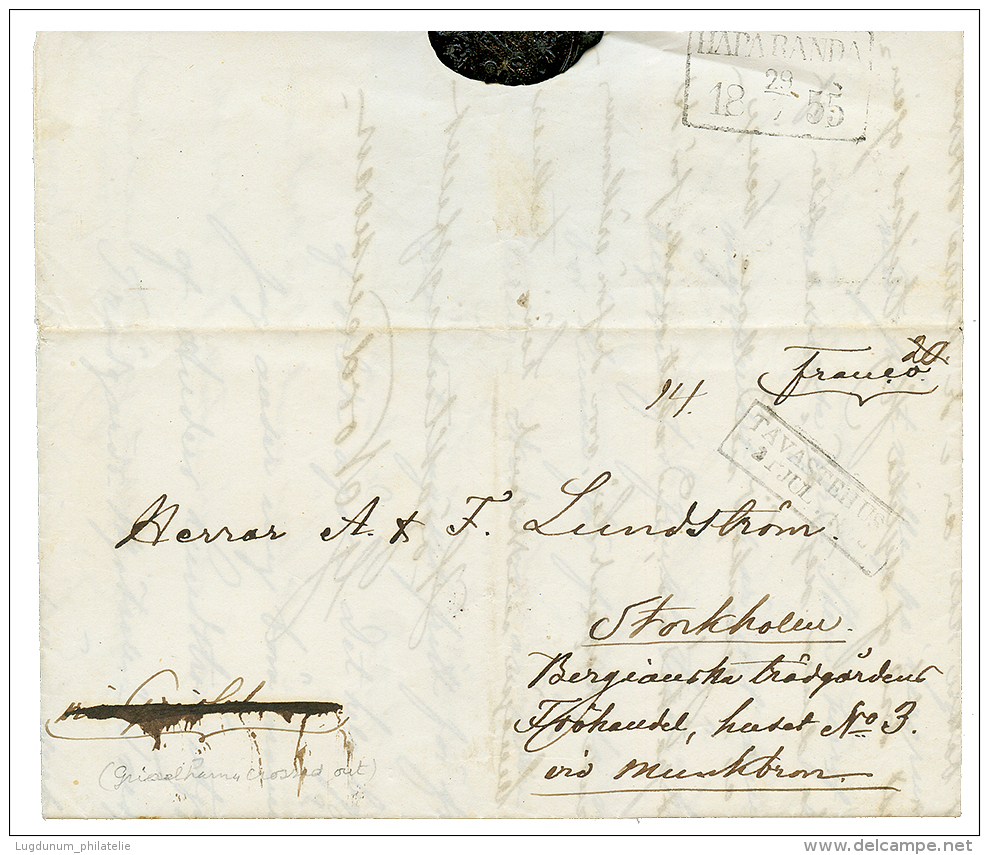 FINLAND / SWEDEN - Cover From TAVASTEHUS To SWEDEN Diverted OVERLAND Due To BALTIC BLOCKADE : 1855 Rare Mail To Sweden R - Collections, Lots & Series