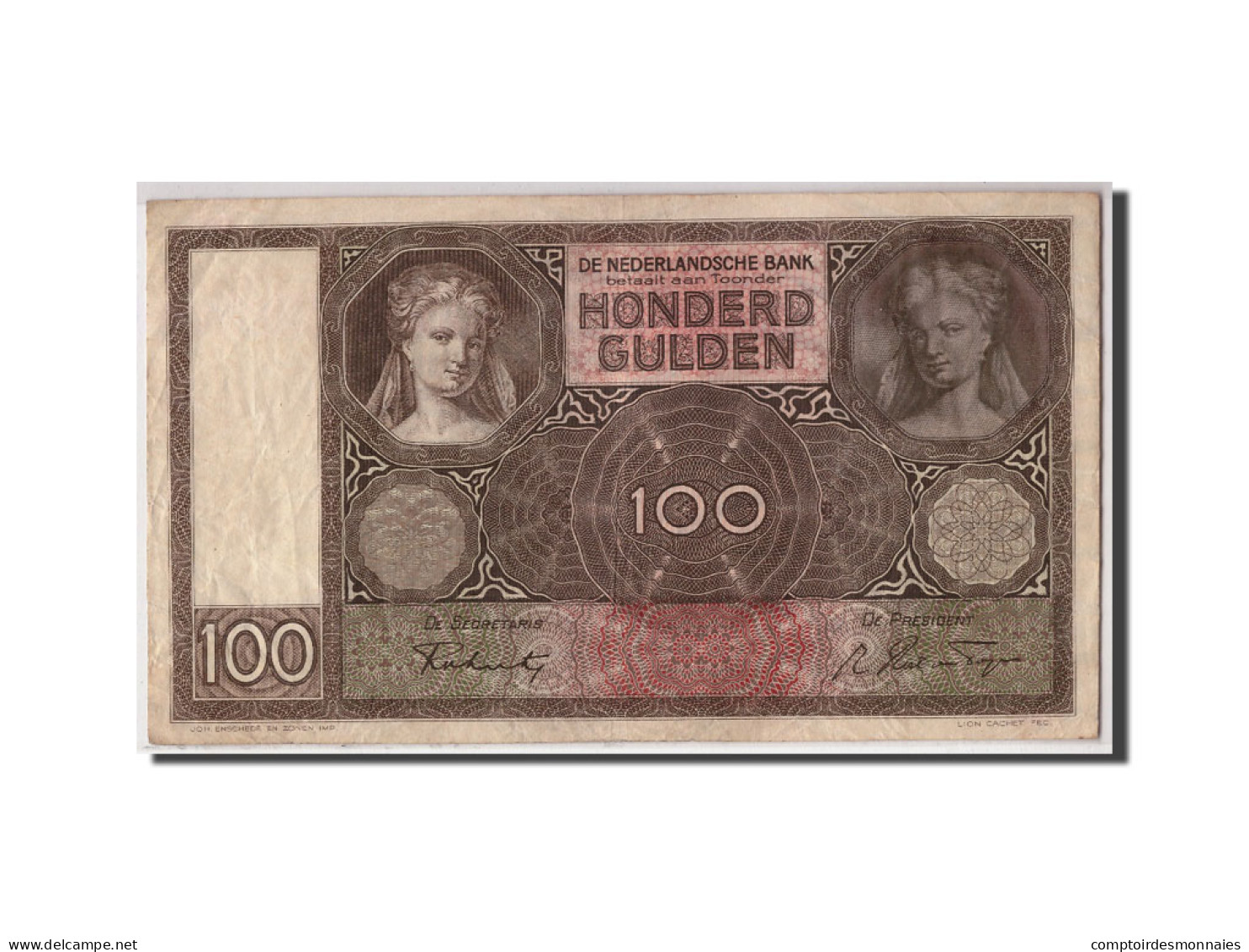 Billet, Pays-Bas, 100 Gulden, 1941, 1941-04-30, KM:51b, TTB - 100 Gulden