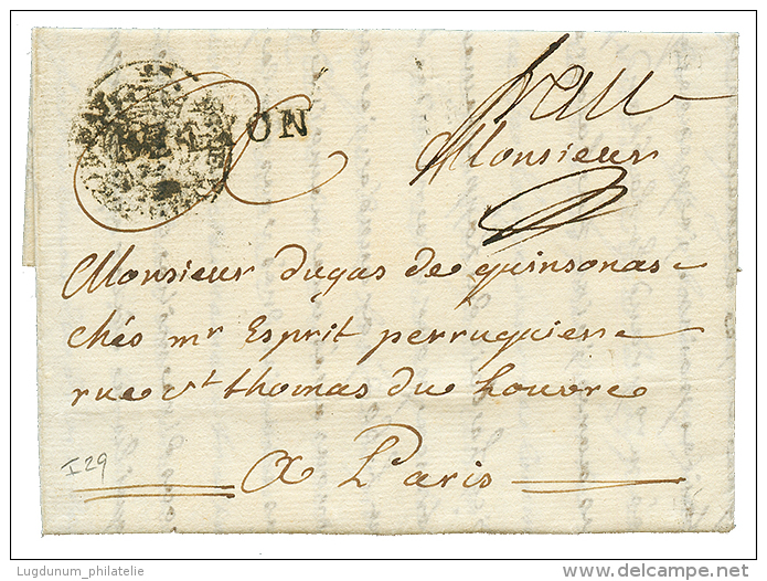 1784 PORT PAYE Orné De LYON + DE LYON Sur Lettre Avec Texte Pour PARIS. Indice 29. TTB. - Tennis