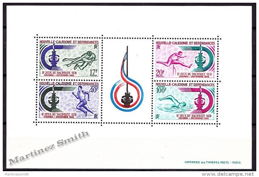 New Caledonia - Nouvelle Calédonie 1966 Yvert BF-3 2nd South Pacific Games, Sports - MNH - Hojas Y Bloques