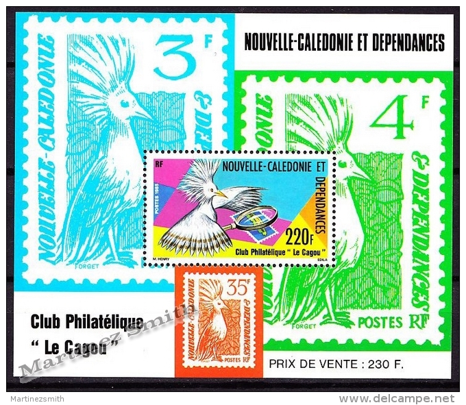 New Caledonia - Nouvelle Calédonie 1985 Yvert BF-7 Philatelic Club Le Cagou - MNH - Miniature Sheet - Blocks & Kleinbögen