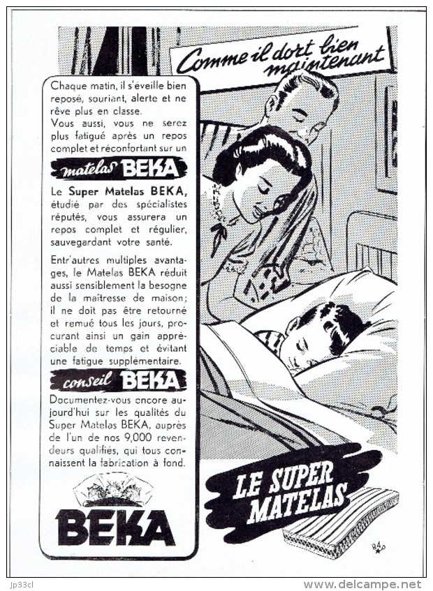 Ancienne Publicité Super Matelas Beka Et S.A. Métallurgique Espérance Longdoz Fours à Coke Hauts Fourneaux, Etc. - Autres & Non Classés