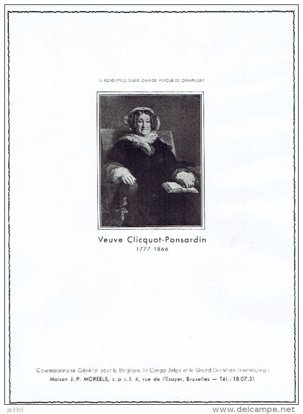 Ancienne Publicité Rolls-Royce Agence Pisart Bd De Waterloo Et Veuve Clicquot Ponsardin Maison Moreels Rue De L'Ecuyer - Andere & Zonder Classificatie