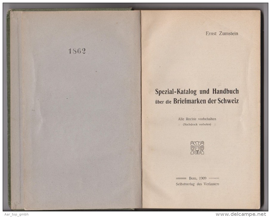 Buch Zumstein 1909 Spezialkatalog Und Handbuch Briefmarken Schweiz - Suisse