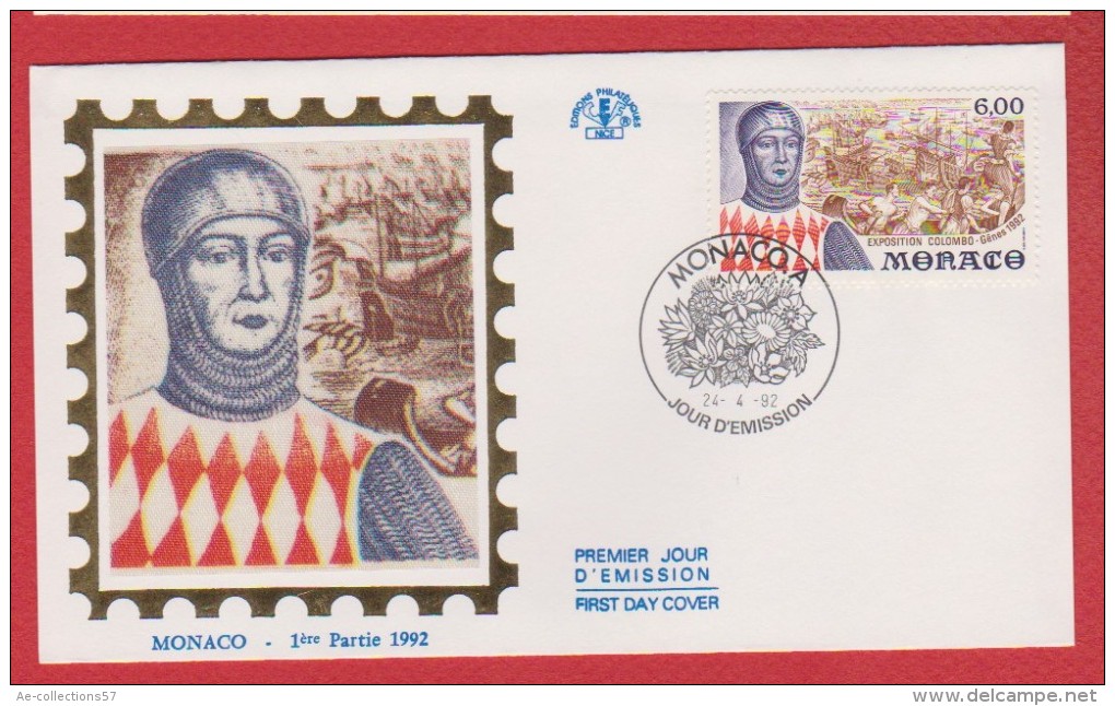 Monaco / 1er Jour / 24-04-1992 / Exposition Colombo - FDC