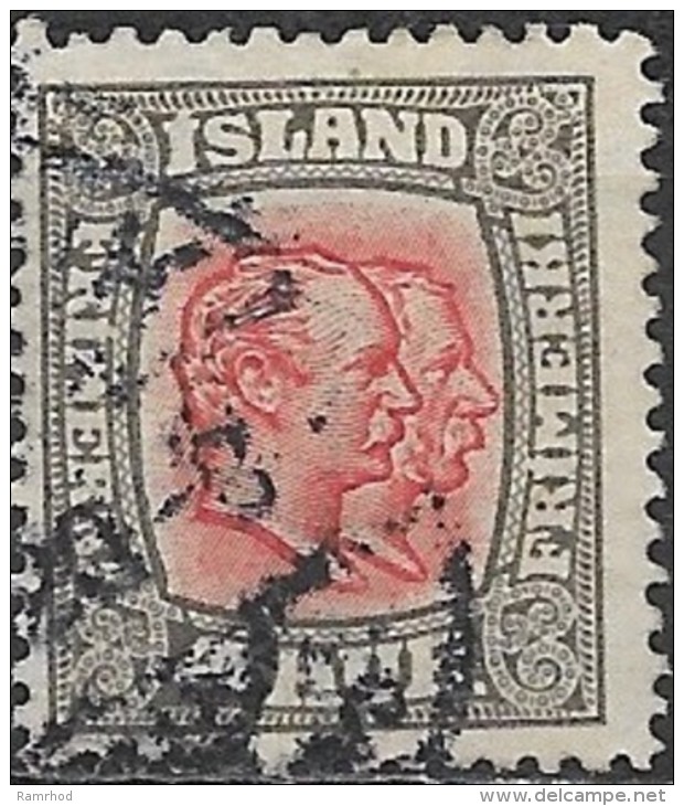 ICELAND 1907 Christian Ix & Frederik Viii -  4a. - Red And Grey AVU - Unused Stamps