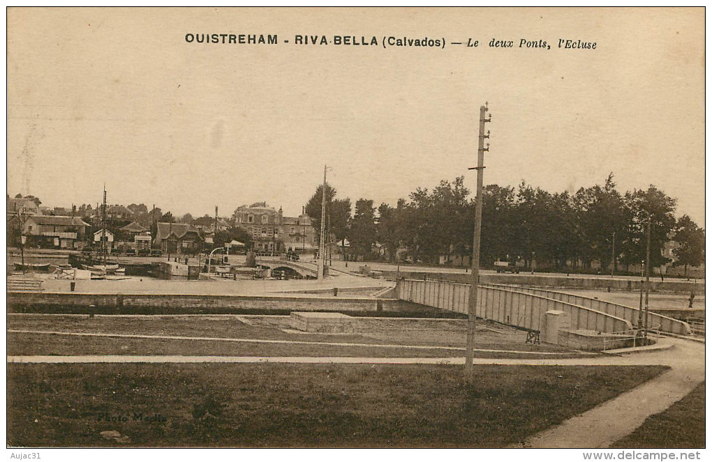 Dép 14 - Ecluses - Ouistreham - Riva Bella - Les Deux Ponts , L'écluse - 2 Scans - état - Ouistreham