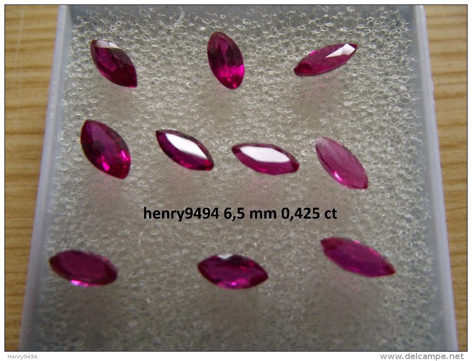 Lot De 1 Rubis Rouge Taille Marquise 6,5 Mm 0,425 Carat Pierre Précieuse Joaillerie Dit De Synthèse - Robijn