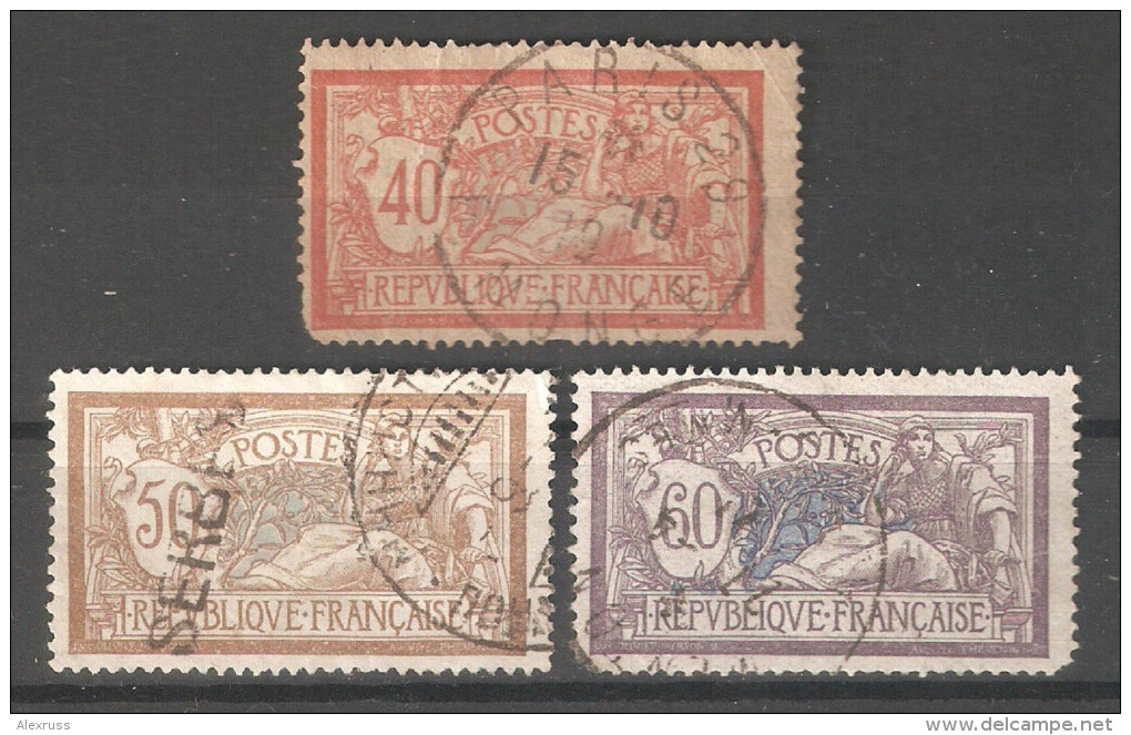 France 1900-20,Scott 121,123-124,USED (0) FR-19 - 1900-27 Merson