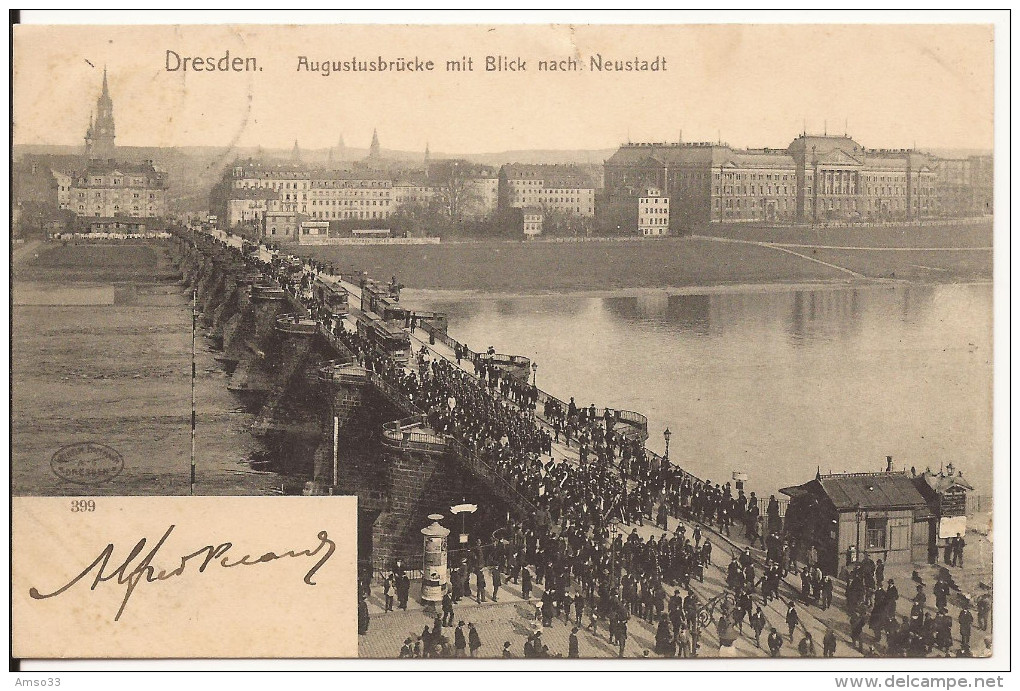 5259. CPA ALLEMAGNE. DRESDEN. AUGUSTUSBRÜCKE MIT BLICK NACH NEUSTADT - Dresden