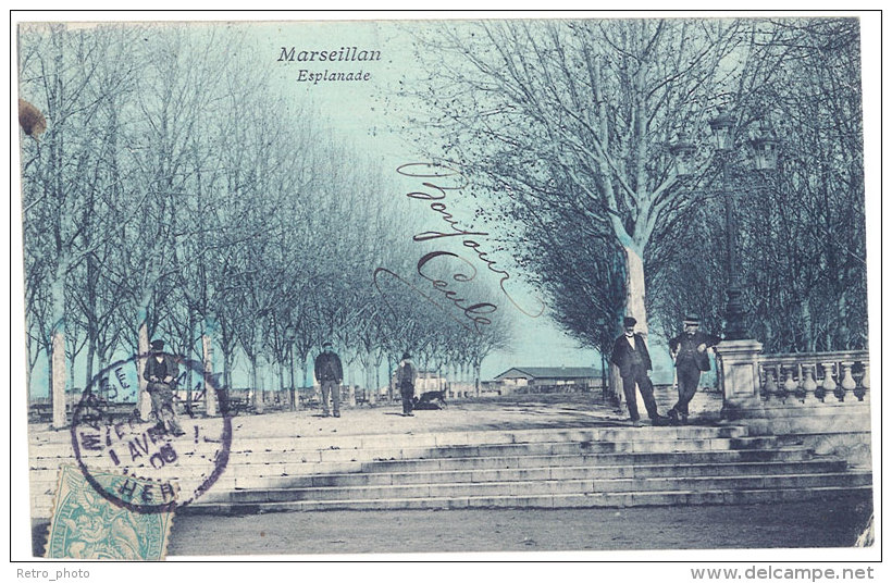 Cpa Marseillan - Esplanade - Marseillan