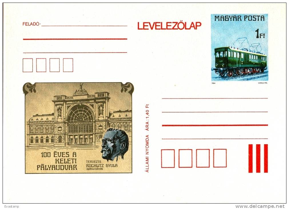 HUNGARY - 1984.Postal Stationery - 100th Anniversary Of Eastern Railway Station  MNH!!! Cat.No.376. - Ganzsachen