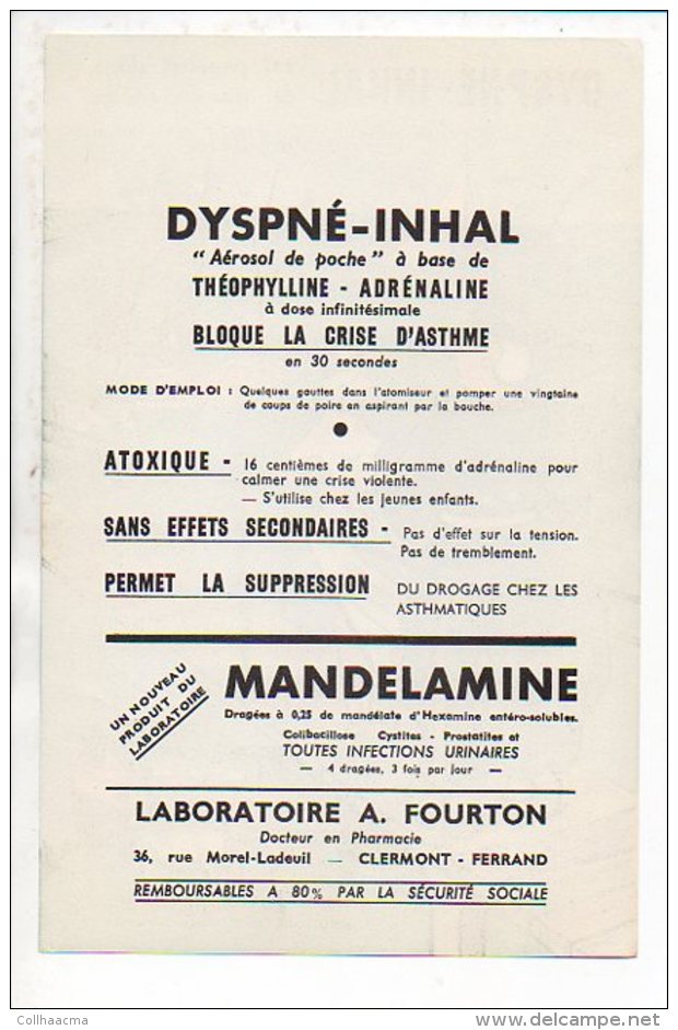 Publicité Pharmaceutique Laboratoires André Fourton / "Dyspné-Inhal " Hollande /  Illustrateur A. Fourton - Publicités