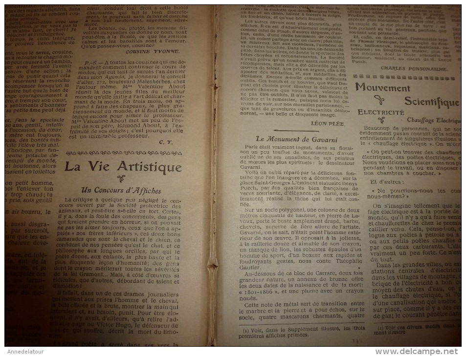 1904 LAPEL :Femmes-soldats;Concours d'AFFICHES organisé par la Société Protectrice des Animaux;Chanson de décembre; etc