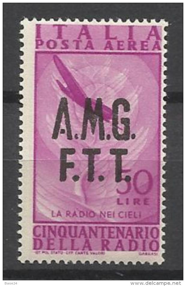 1947 Italia Italy Trieste A  AEREA RADIO 50 Lire Lilla Rosa MNH** - Poste Aérienne