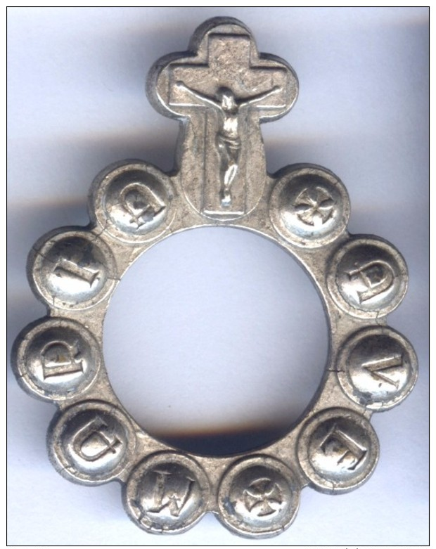 Médaille Religion Jésus Christ - La Vierge Marie AVE MARIA - Métal Argenté 4 Cm - Religion & Esotérisme