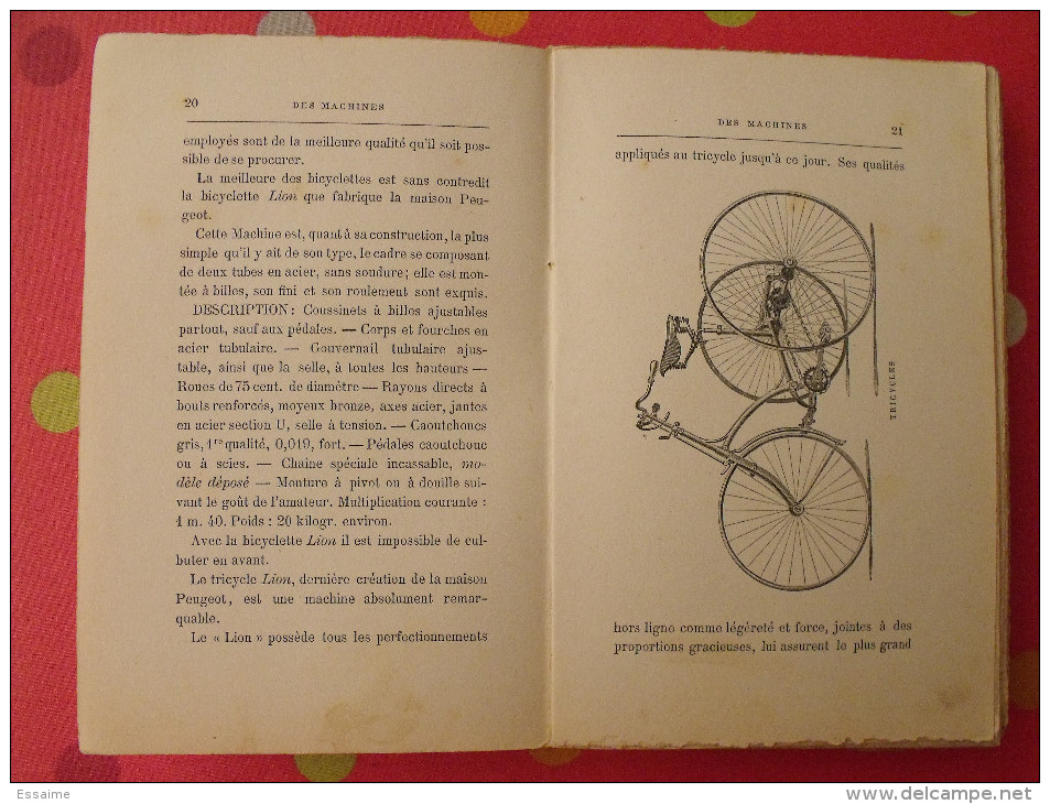 Manuel du vélocipédiste;, Delarue 1889. bicycle tricycle tandem vélo bicyclette. gravures