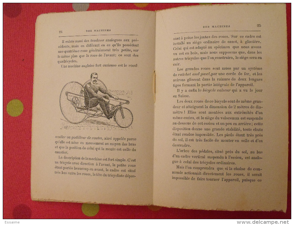 Manuel du vélocipédiste;, Delarue 1889. bicycle tricycle tandem vélo bicyclette. gravures