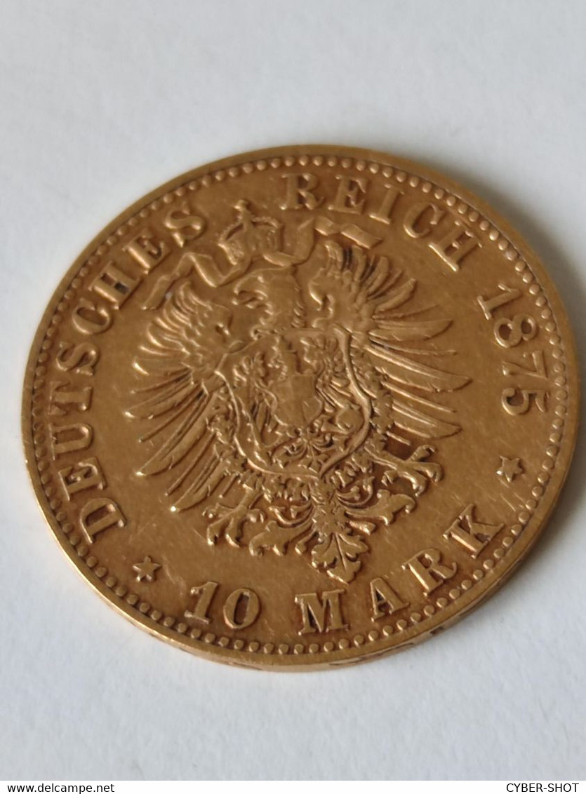 GOLD 10 MARK DEUTCHES  REICH WURTTEMBERG KARL 1875F - 5, 10 & 20 Mark Goud