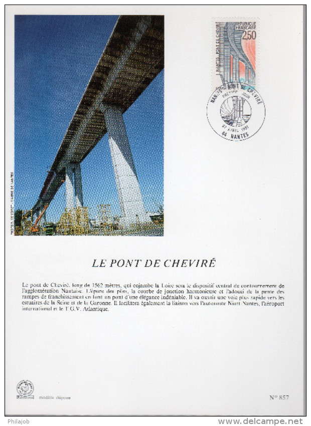 Encart Philatélique 1er Jour De 1991 " LE PONT DE CHEVIRE " N° YT 2704. - Ponti