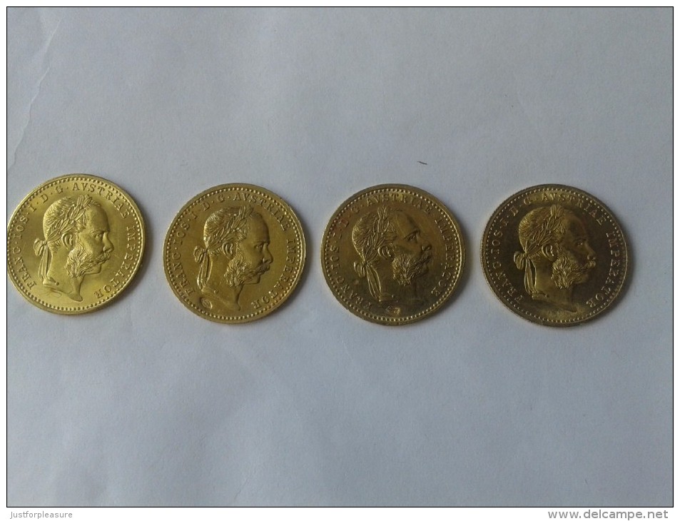 AUSTRIA GOLD LOT OF 4 COINS OF 1 DUCAT 1915 - Austria