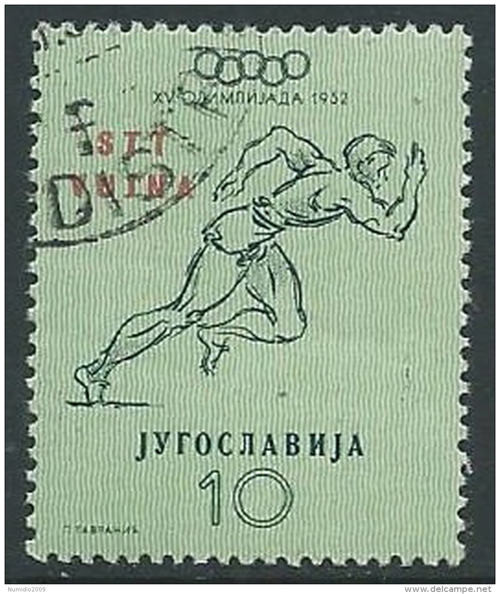 1952 TRIESTE B USATO OLIMPIADI DI HELSINKY 10 D - M56-9 - Afgestempeld