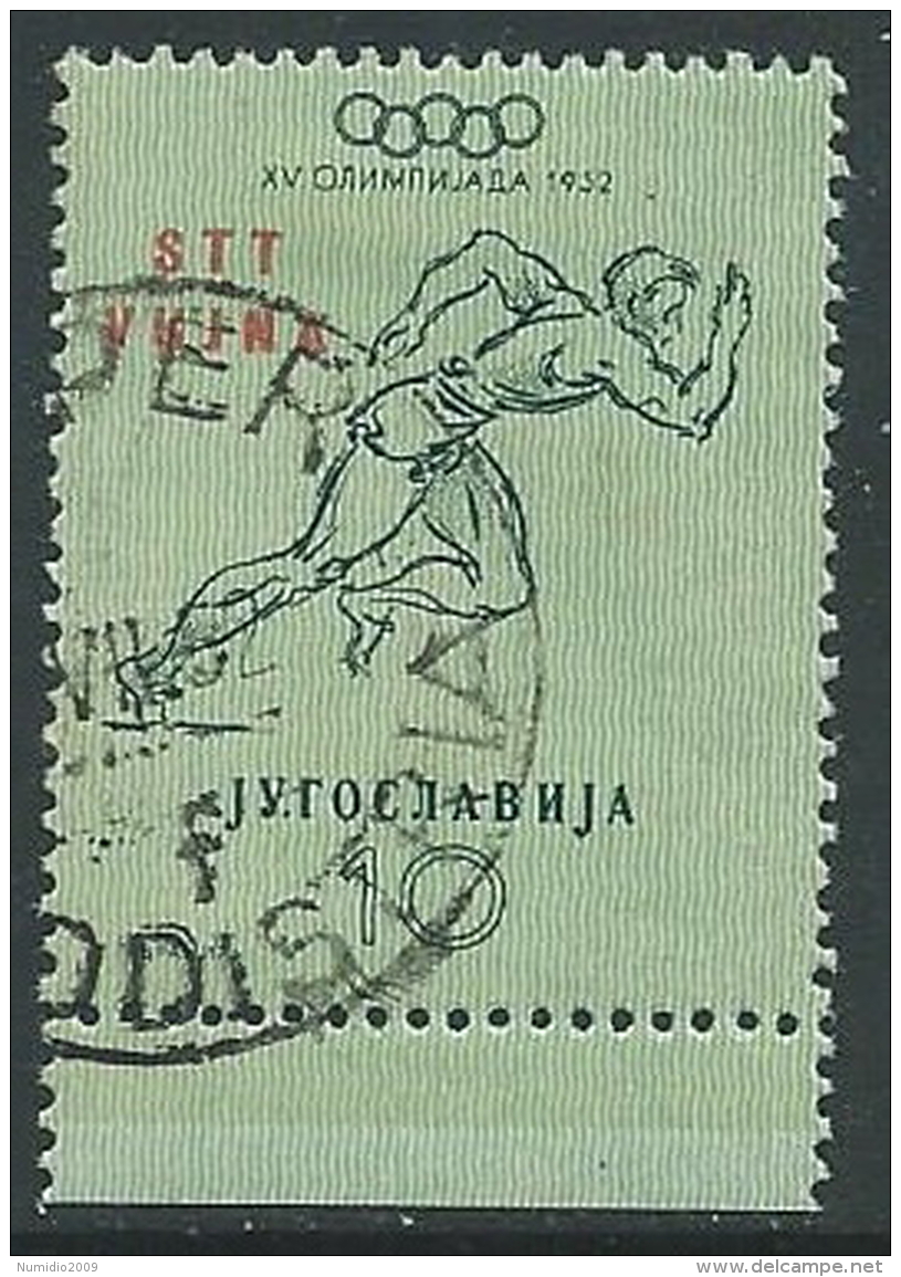 1952 TRIESTE B USATO OLIMPIADI DI HELSINKY 10 D - M56-9-2 - Usados