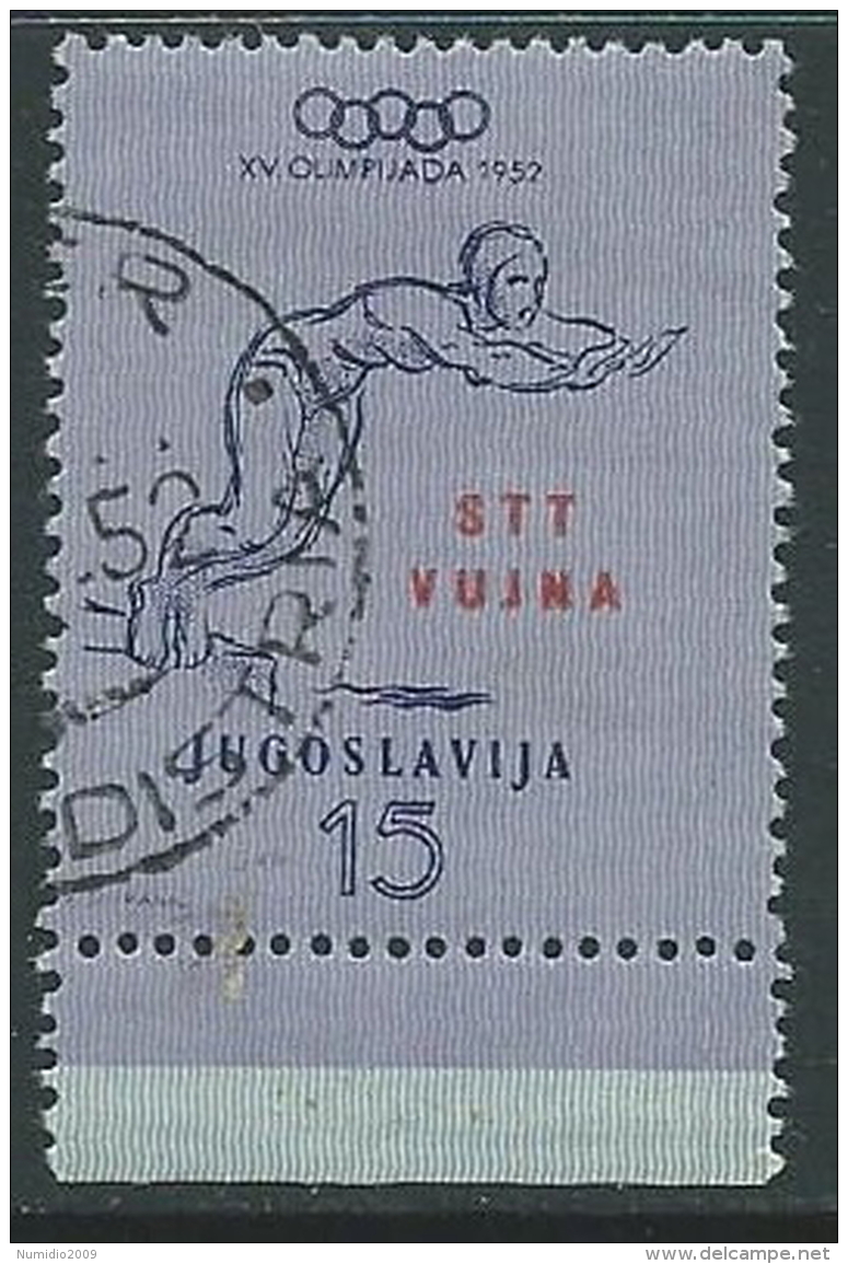 1952 TRIESTE B USATO OLIMPIADI DI HELSINKY 15 D - M56-9-2 - Used