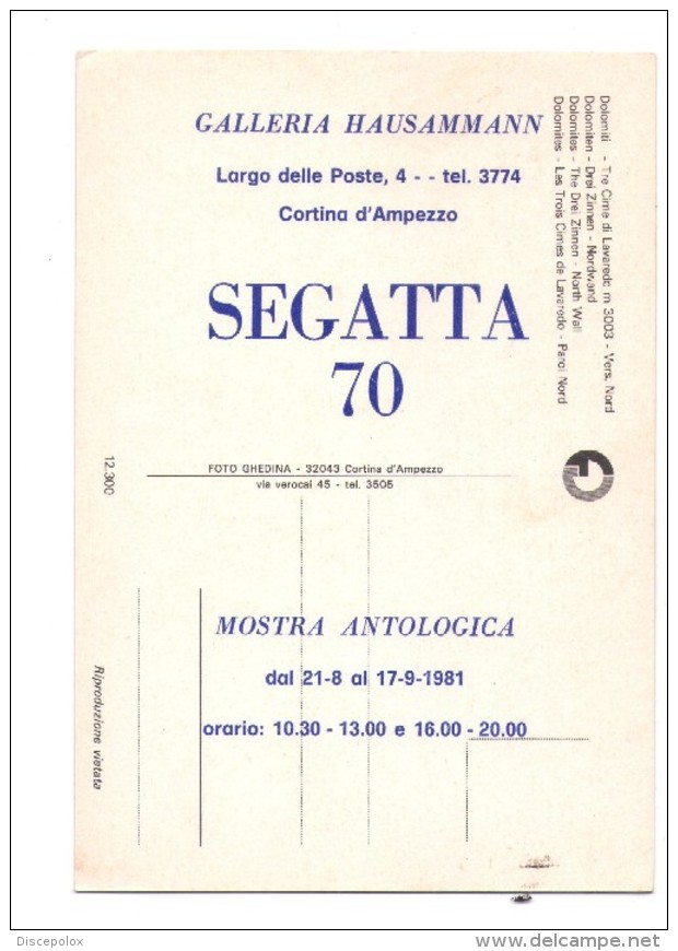 Q2864 MARCOFILIA, MOSTRA ANTOLOGICA GALLERIA HAUSAMMANN DI CORTINA D'AMPEZZO ( BELLUNO ) - Altri & Non Classificati