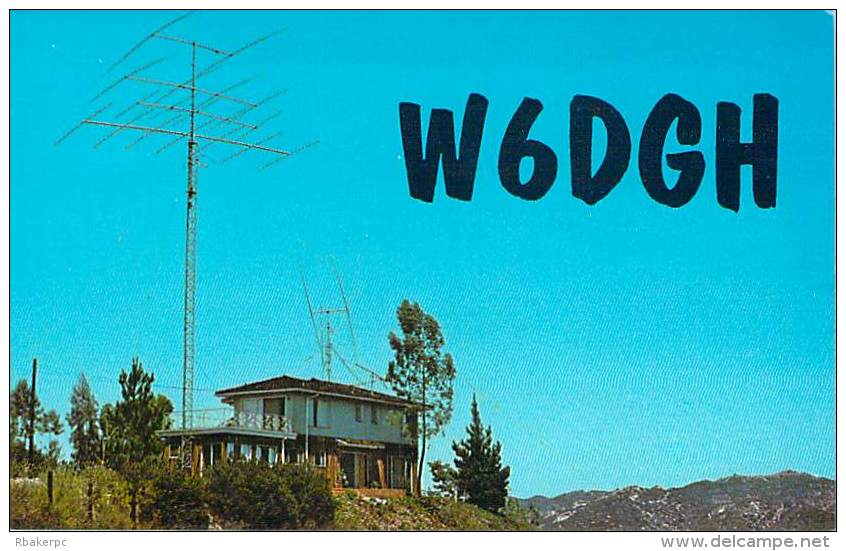 Amateur Radio QSL - W6DGH - Topanga, CA -USA- 1974 - 2 Scans - Radio Amateur