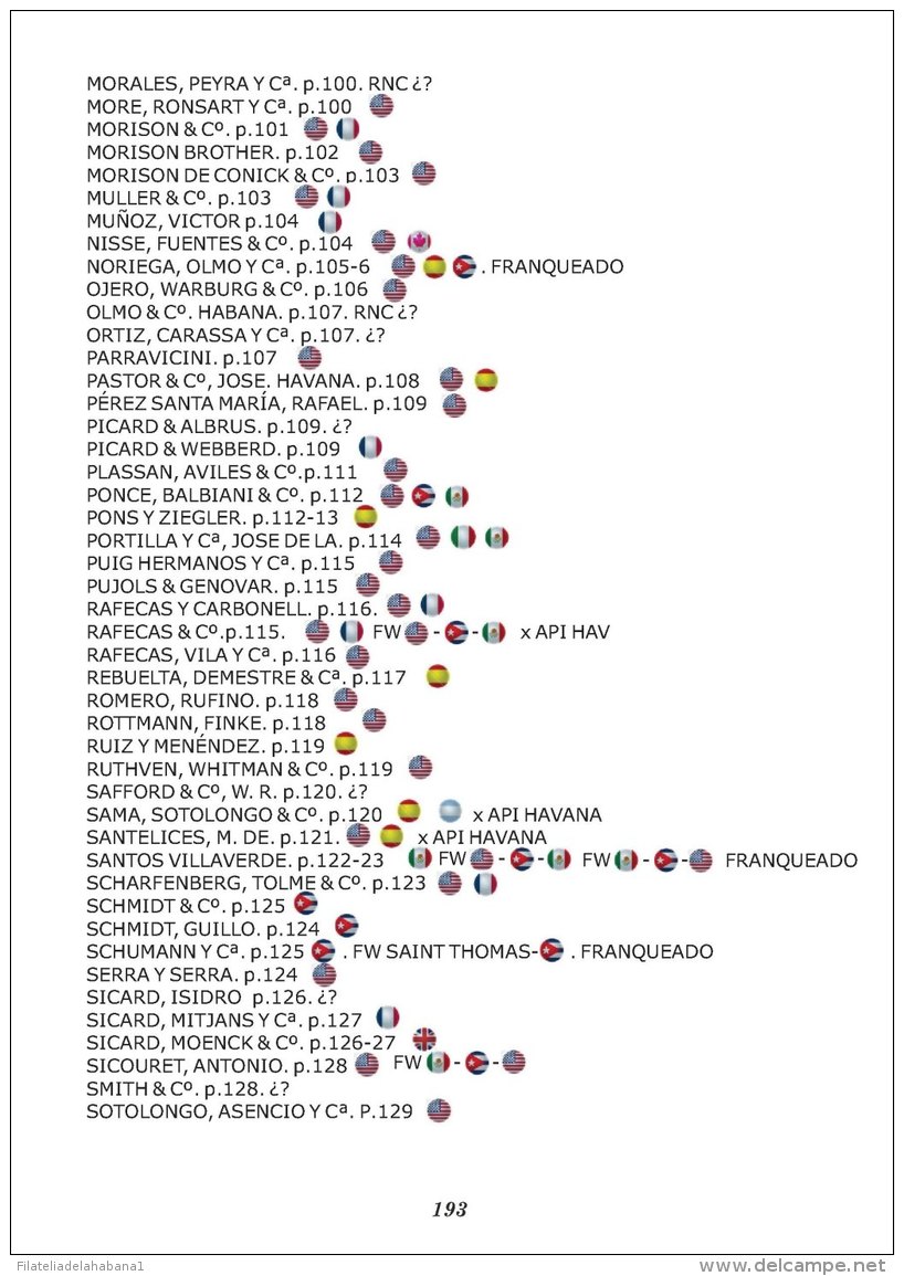 CATALOGO DE AGENTES REENCAMINADORES DE CUBA.  NEW!!!!!. CATALOGUE OF CUBAN FORWARDING AGENT. INGLISH- SPANISH
