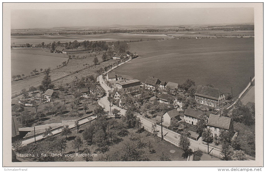 AK Staucha Blick Vom Kirchturm Bei Stauchitz Ostrau Seerhausen Lommatzsch Mügeln Oschatz Naundorf Riesa - Lommatzsch