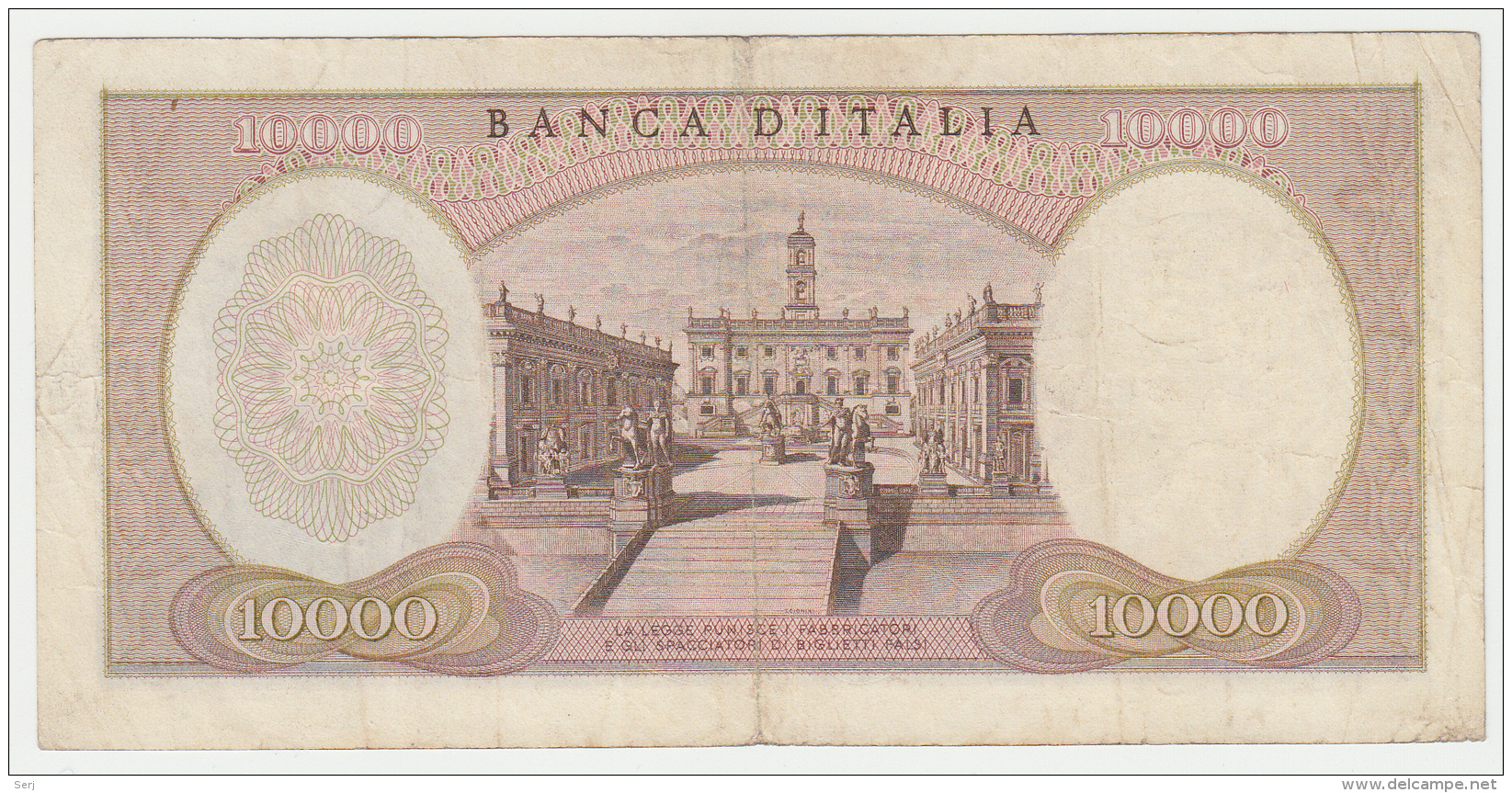 Italy 10000 Lire 1968 VF+ Pick 97d  97 D - 10.000 Lire