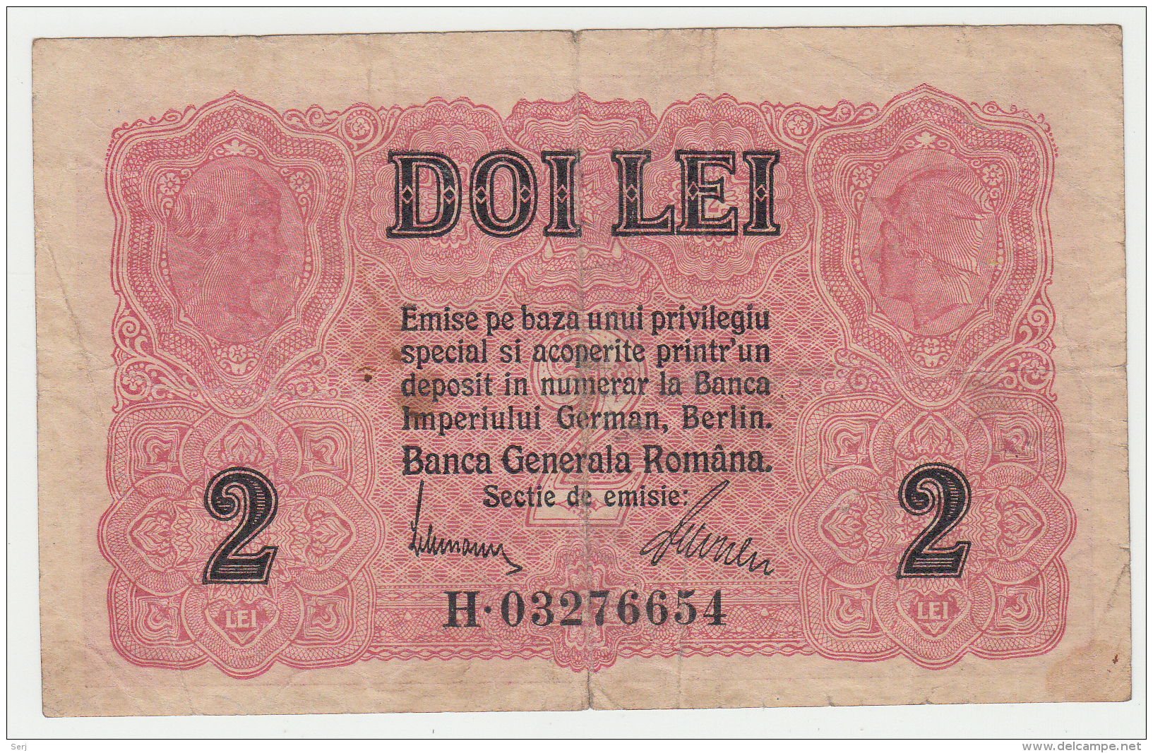 ROMANIA 2 LEI 1917 VG+ Pick M4 - Roumanie