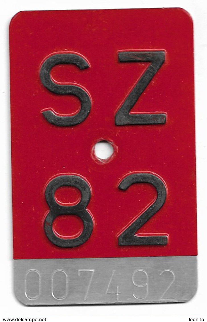 Velonummer Schwyz SZ 82 - Placas De Matriculación