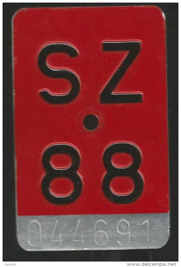 Velonummer Schwyz SZ 88 - Kennzeichen & Nummernschilder